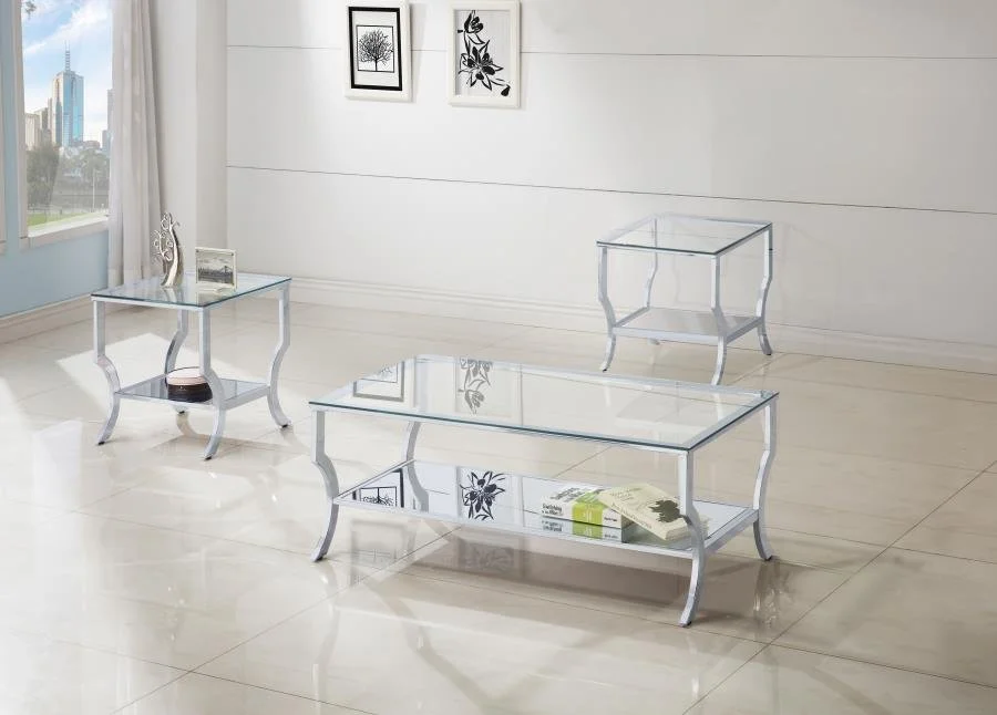 Saide Rectangular Glass Top Coffee Table Chrome