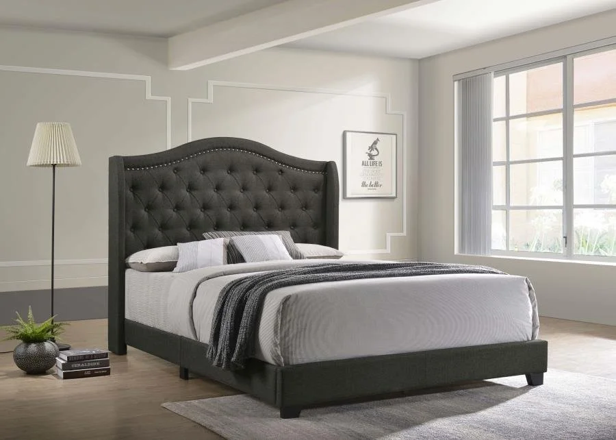 Sonoma Upholstered Wingback Bed Grey