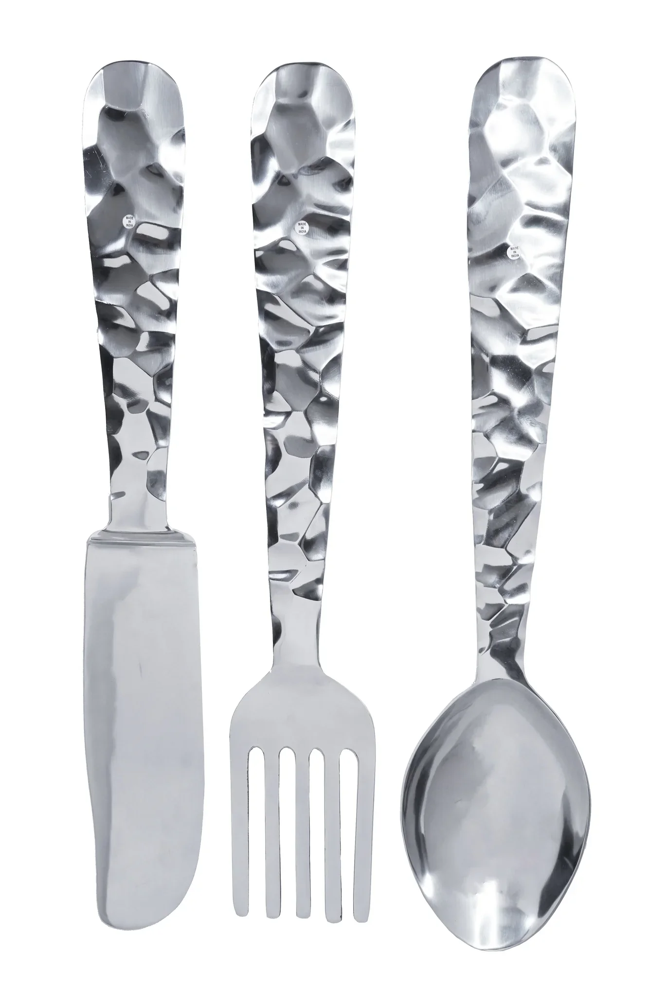 3pc Aluminum Utensil Kitchen Wall Decor 34"
