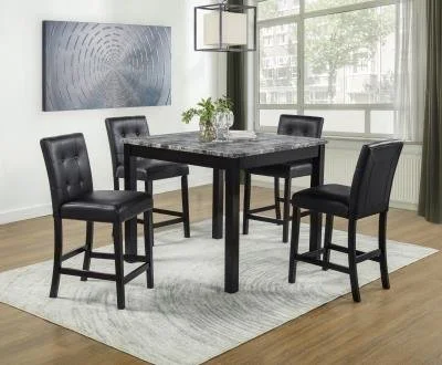 Darcy 5 Piece Faux Marble Top Counter High Dining Set