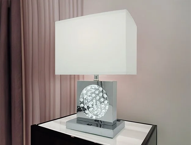 Chrome LED Dual Light Table Lamp
