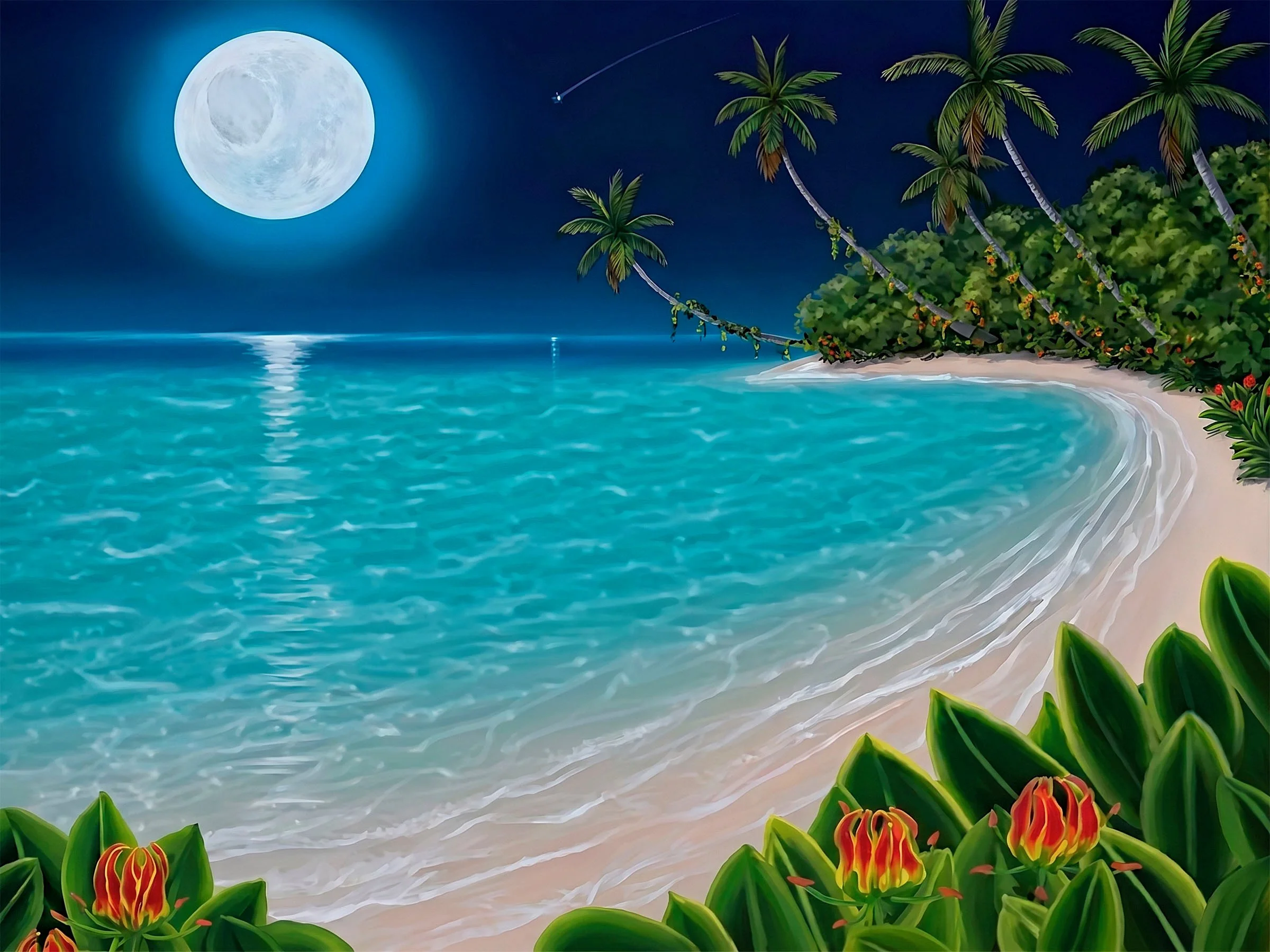 Dan Mackin, Glorioso Moon, 2021, Acrylic on canvas, 32 1/2 x 38 1/2 inches, $5,400