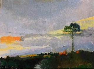 Tina Kraft, Florida Sunset III, 2018, Oil on linen, 9 x 12 inches, $675