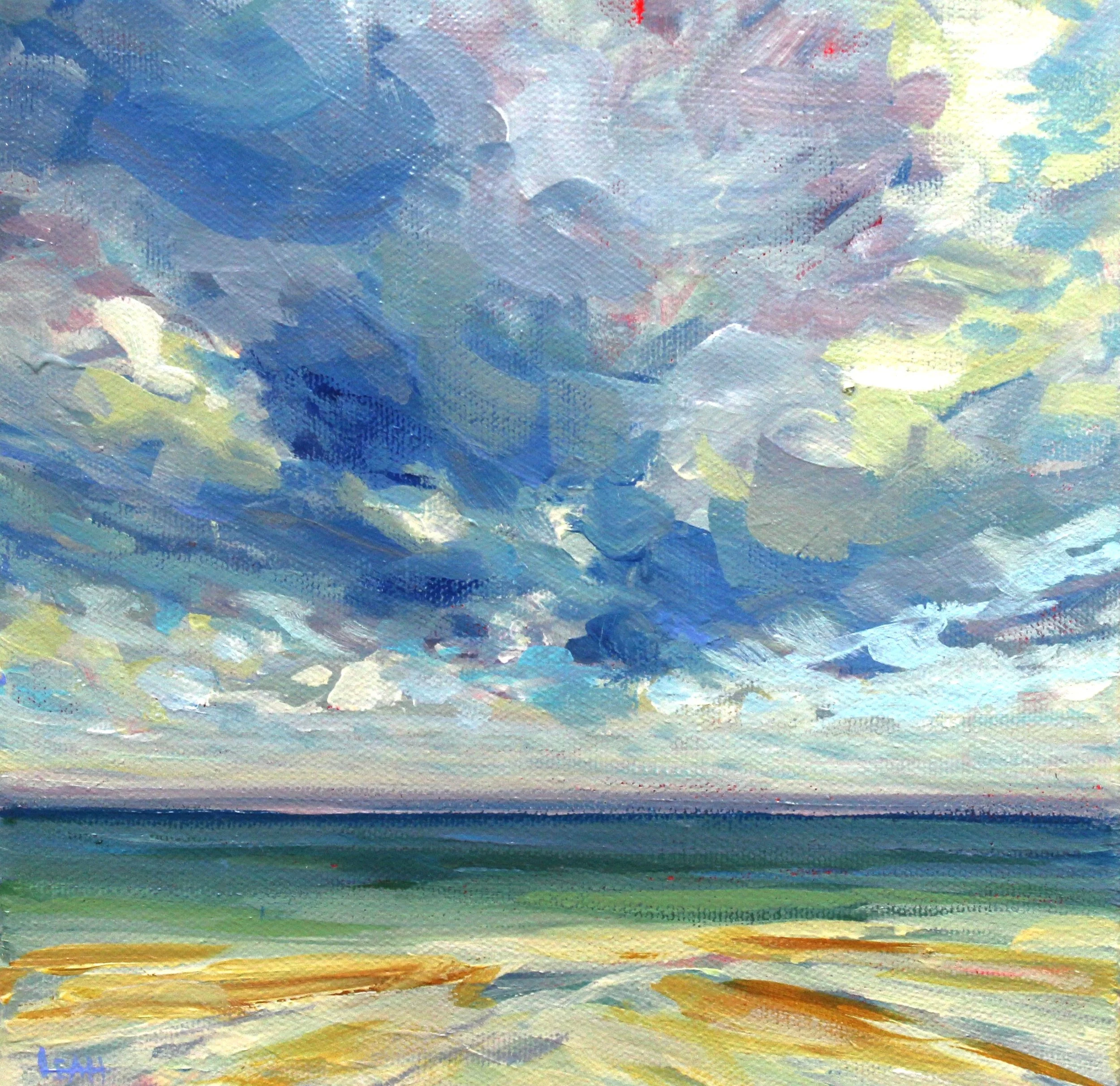 Leslie Hanner, Clouds Rolling In, 2025, Acrylic on canvas, 8 x 8 inches, $175