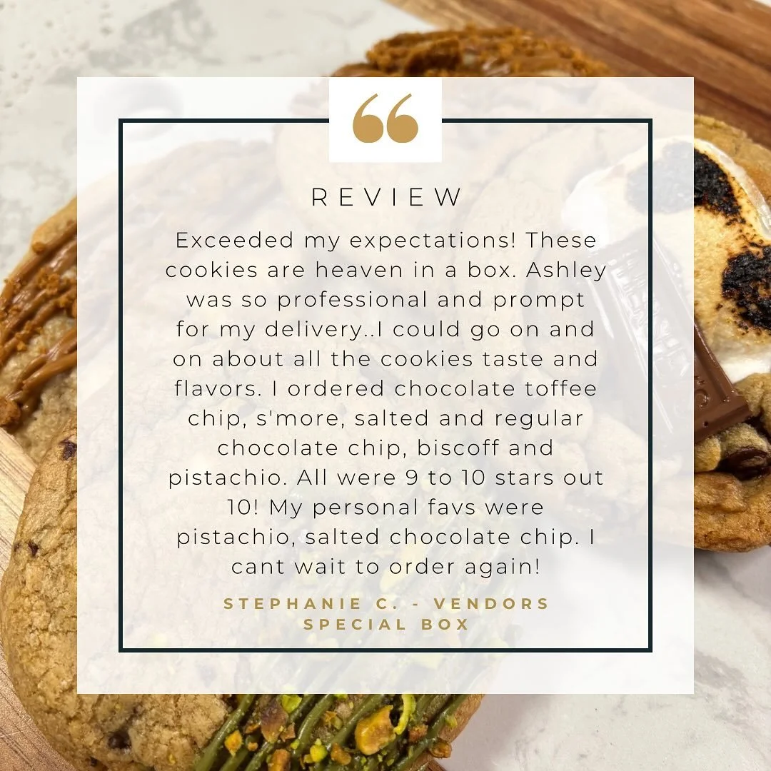 Comments like these, make all the midnight baking sessions worth it.

Monday is OFFICIALLY the start of Fall, which means we are due for an online menu refresh, don&rsquo;t you think?  Stay tuned for tomorrow&rsquo;s news 😉

#customerreview #cookier