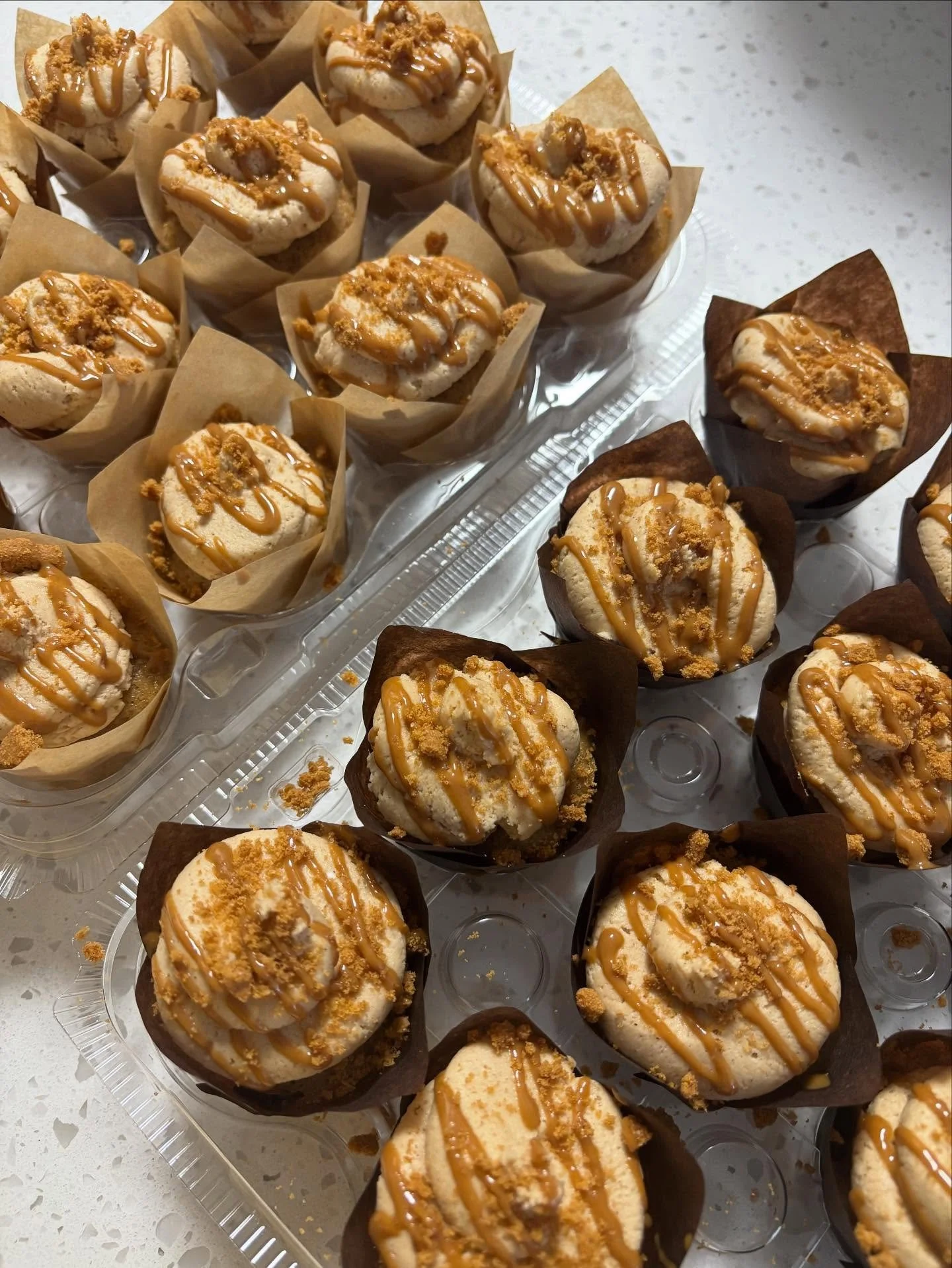 Is it cupcake season?

We&rsquo;ve been getting more orders for cupcakes&hellip;and I love it!

Just made these Brown Butter Apple mini cupcakes with Biscoff Buttercream frosting.  Next up is Lemon for our event on Saturday!

DM me to place a cupcake
