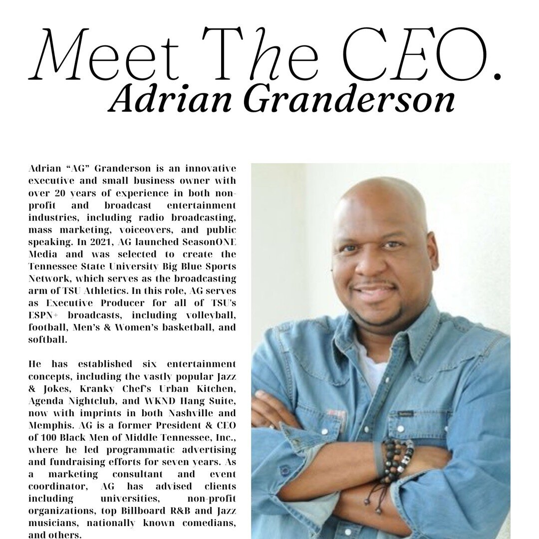 In honor of Black History Month, we would like to celebrate the CEO and founder of SeasonONE Media, Adrian Granderson. This month and beyond, we want to celebrate and honor all black owned businesses, and give kudos to the brilliant minds behind them