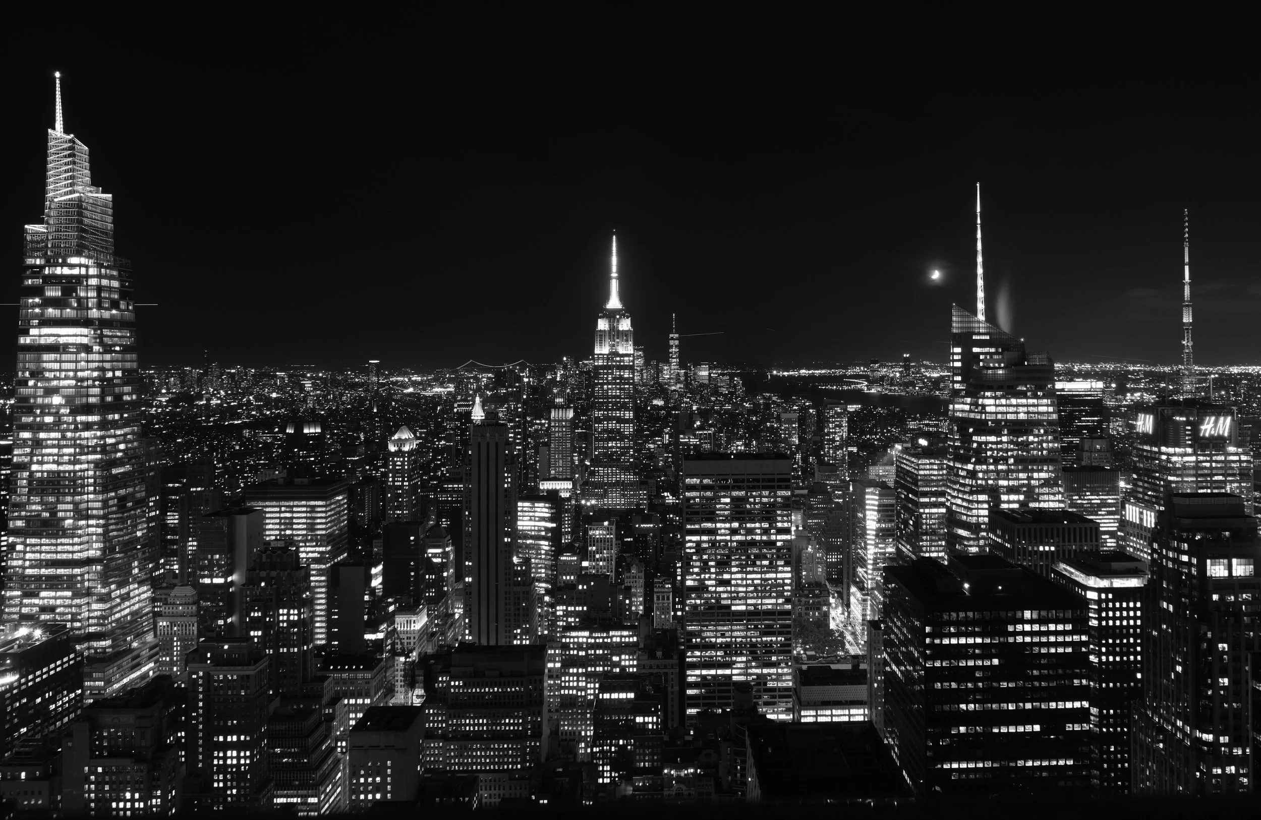 Manhattan Skyline including The Empire State Building in B&W