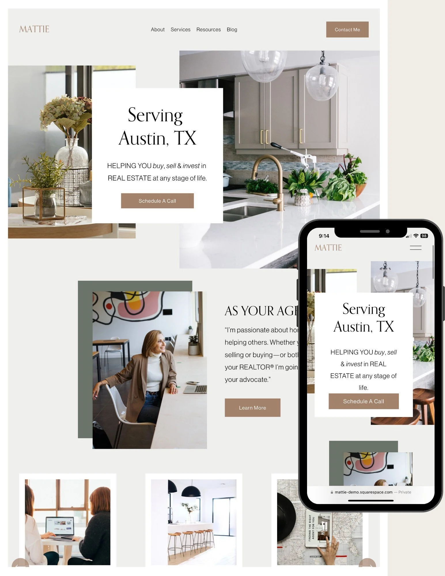 Mattie template by Modern Agent Site Shop