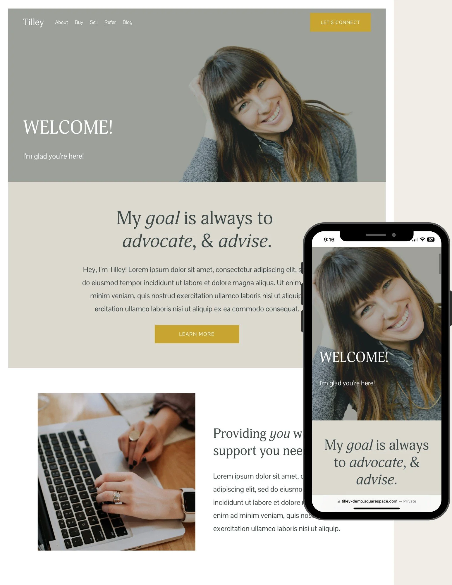 Tilley template by Modern Agent Site Shop