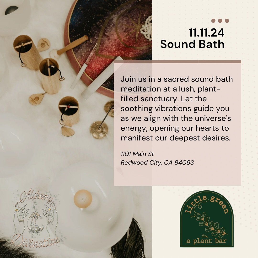 ✨🪴We&rsquo;re excited to announce that Little Green Plant Caf&eacute; and Alchemy Divination have teamed up to offer a series of calming and transformative Sound Healing Workshops for the plant caf&eacute; community. These workshops provide a unique