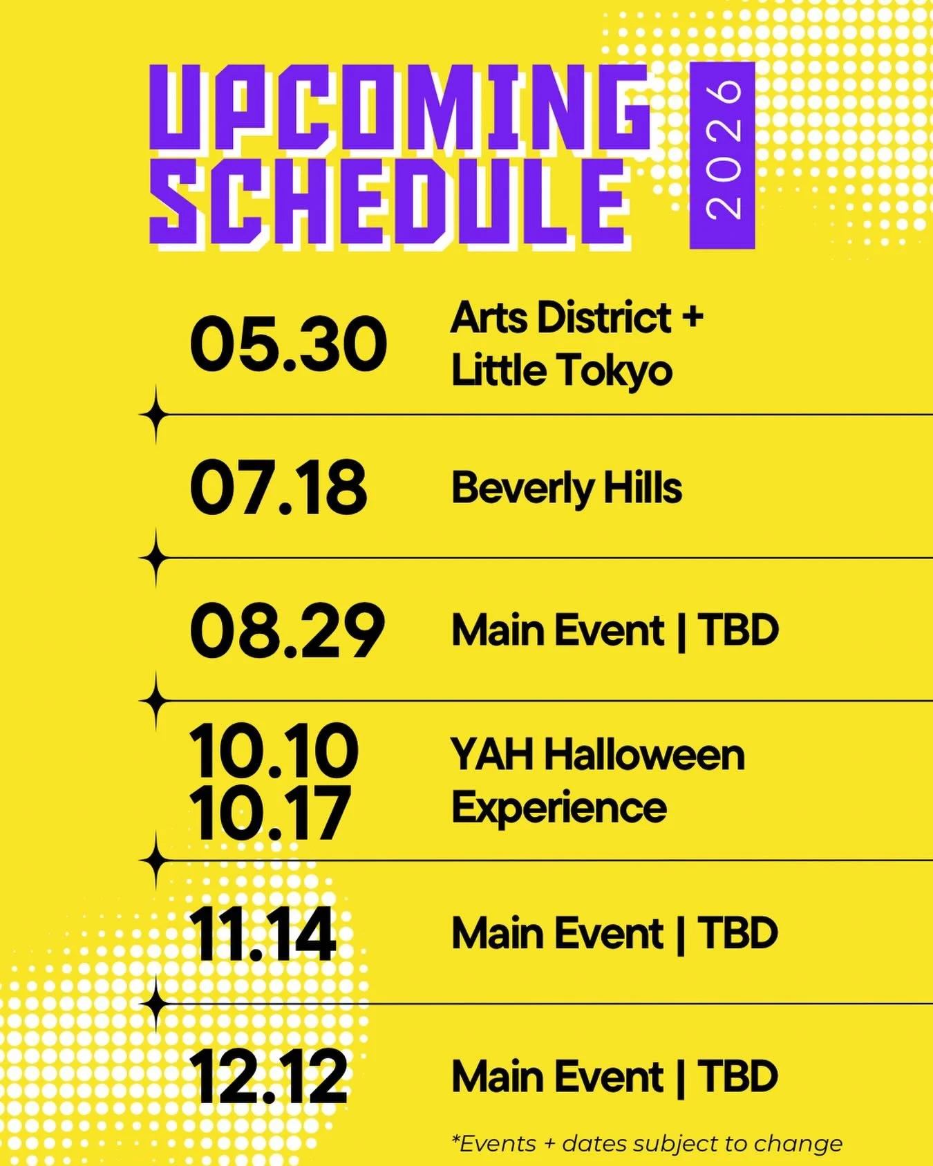ARE YAH'LL READY?
The 2026 schedule reveal is here
Mark your calendars now besties 💜💛🖤