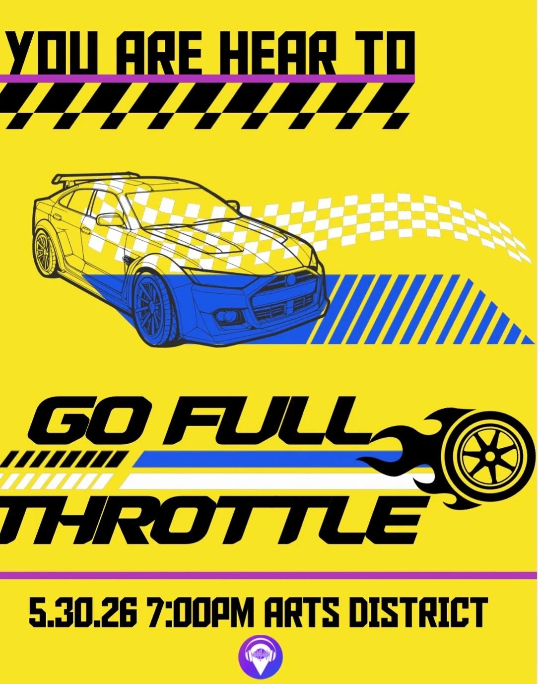 May 30th! 
7pm

You Are Hear to Go Full Throttle!🏎️💨

Theme: Shut Up and Drive!🪩🏁💜🖤❤️

Early Bird Special $15 tickets till the 13th.🏆

Are you ready to put the pedal to the metal?

Link in Bio🎟️