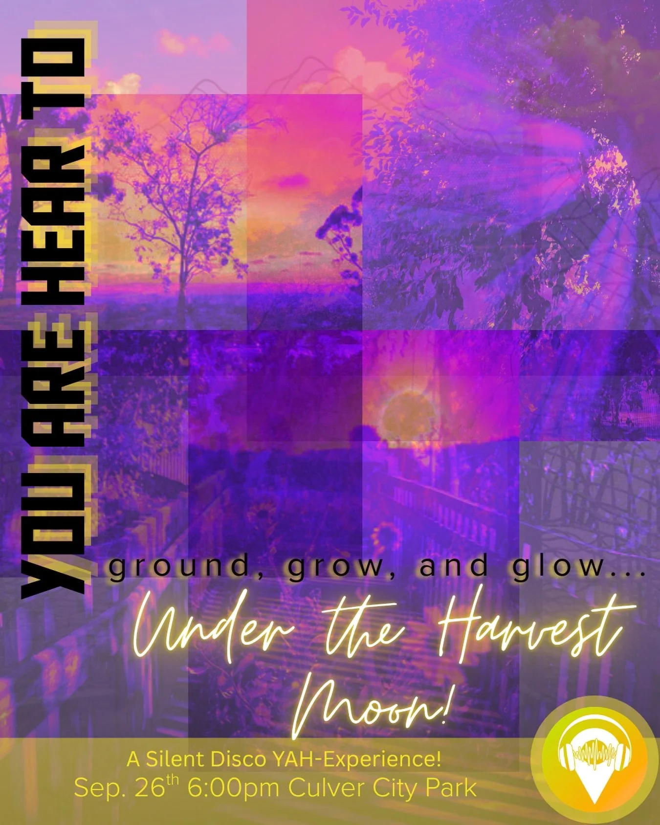 YAH ready to meet us under the Harvest Moon? 🌙

This September, we return to one of our most grounding YAH experiences&hellip;

You Are Hear to Ground, Grow &amp; Glow:
Under the Harvest Moon.

An evening of music, movement, reflection, play and con