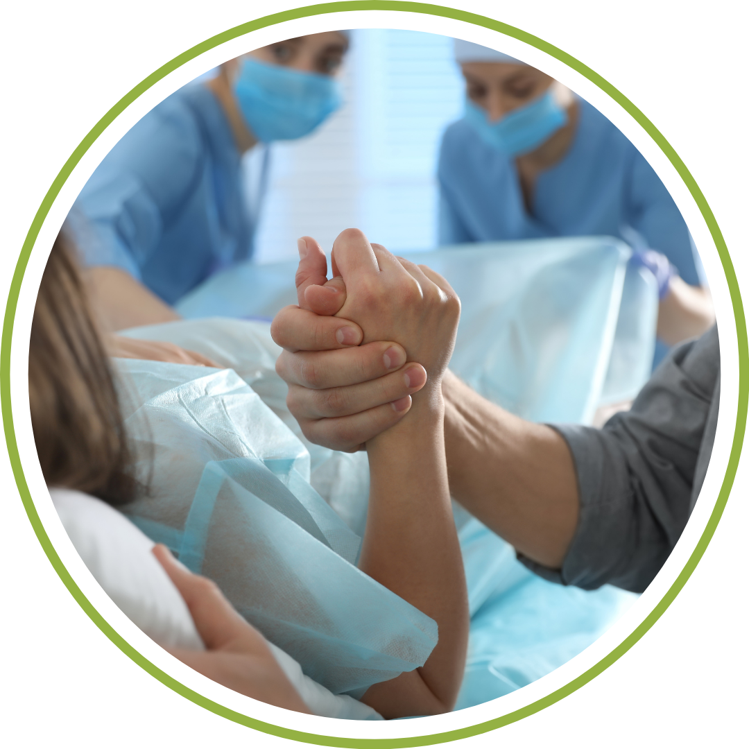 woman giving birth at Fairview hospital in Cleveland with labor and delivery