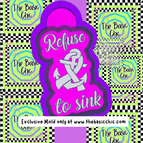 Refuse to Sink - Breast Cancer Anchor Ribbon