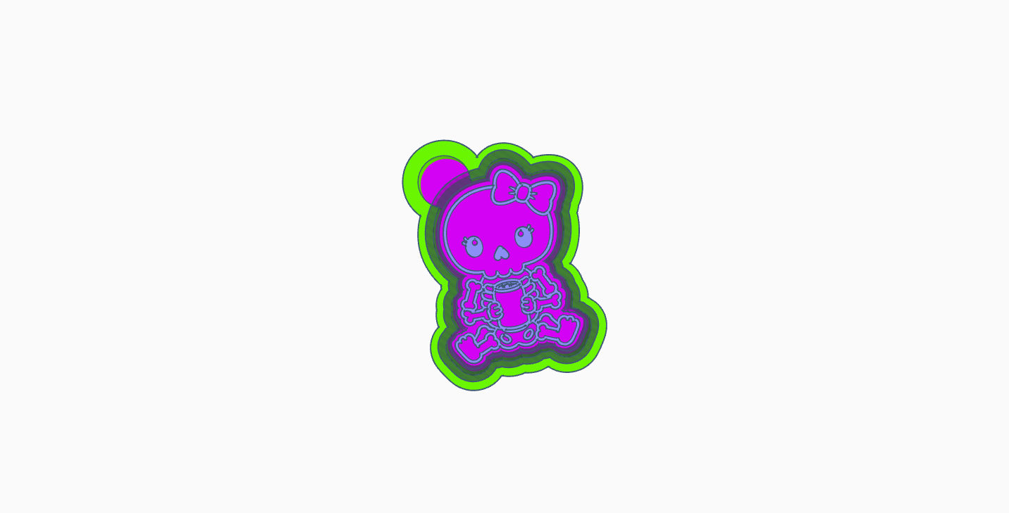 Girl Skeleton with soda can - cardstock available at request