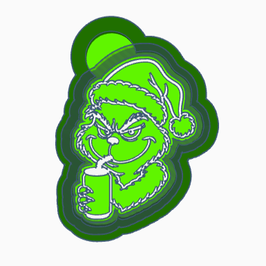 Grinch with Can  Cardstock available