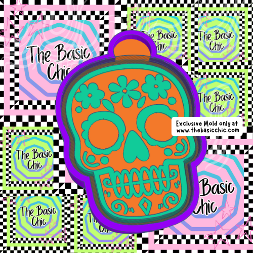 Skull with flowers and designs