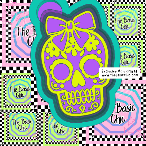 Skull with flowers and Bow