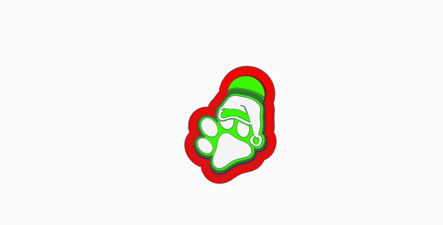 Santa Hat Paw Print / dog / christmas / animal