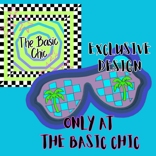 SUNGLASSES WITH PALM TREES - SUMMER - CHECKERED
