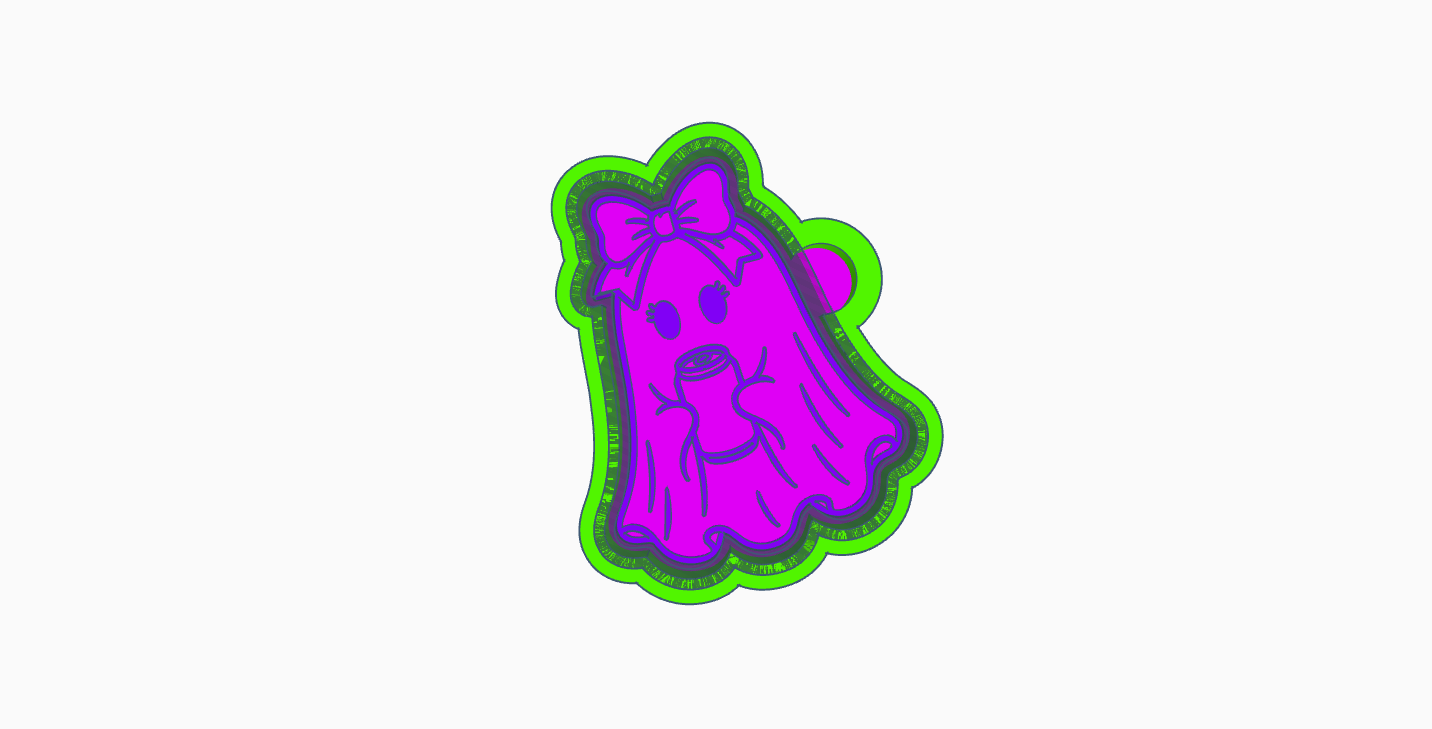 Girly Ghost with soda - cardstock available at request