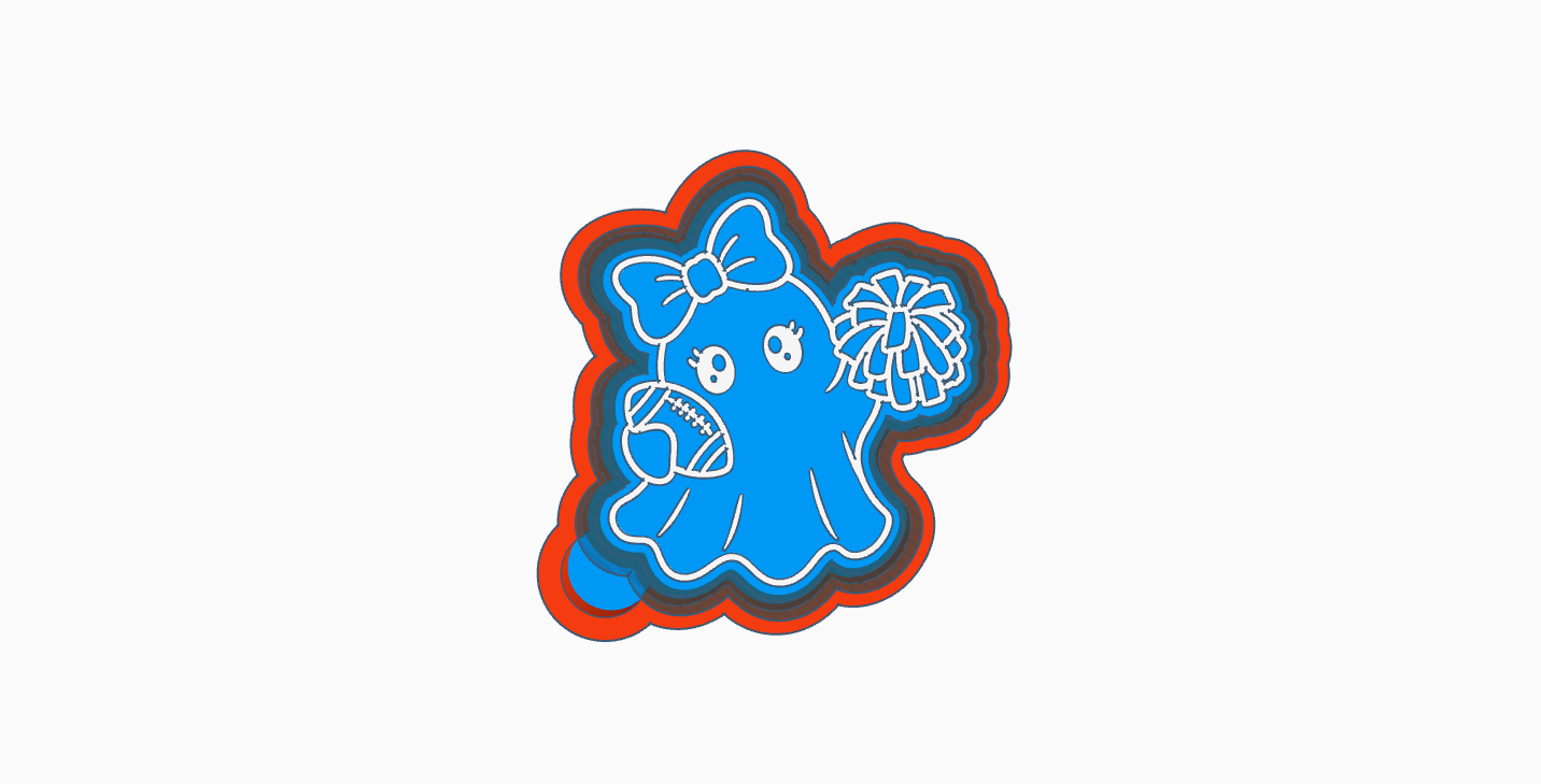 Girly Ghost with football and pompoms