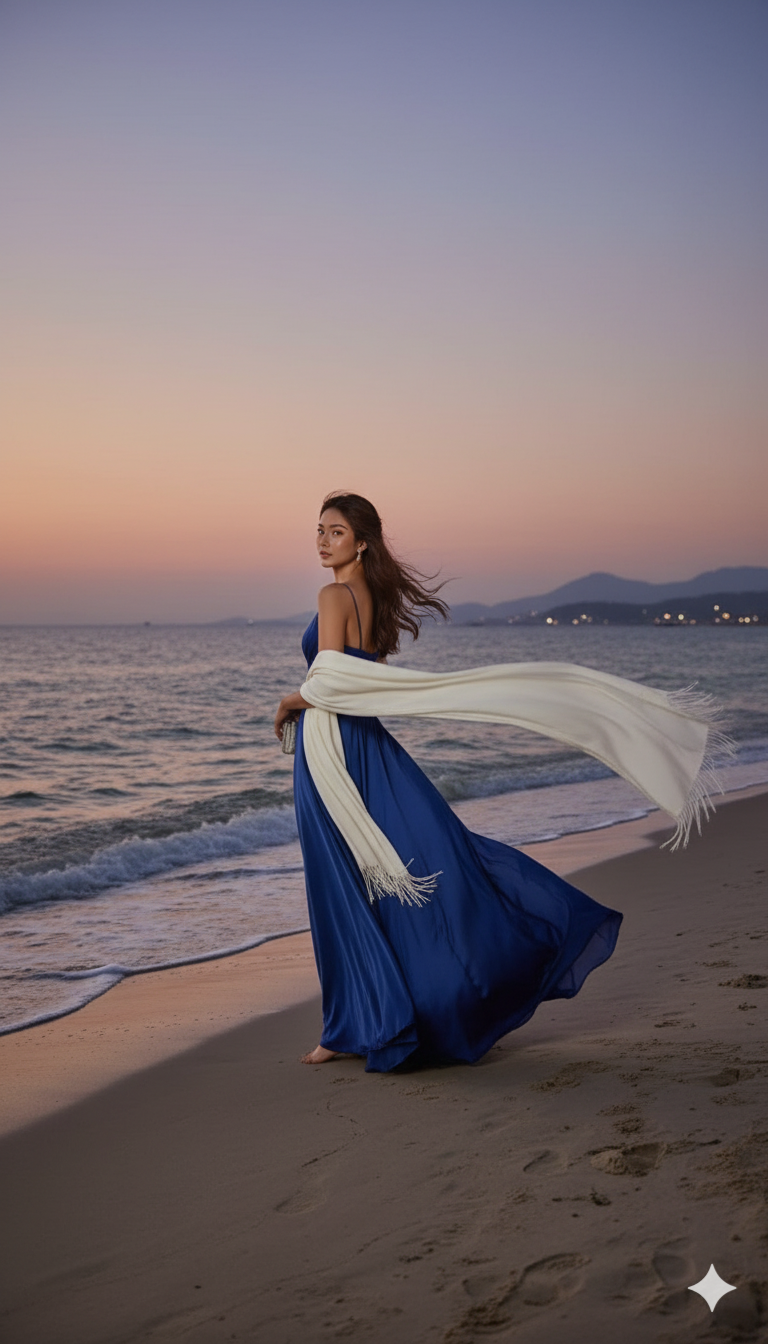 Looks de verão com pashmina fina quando esfria à noite