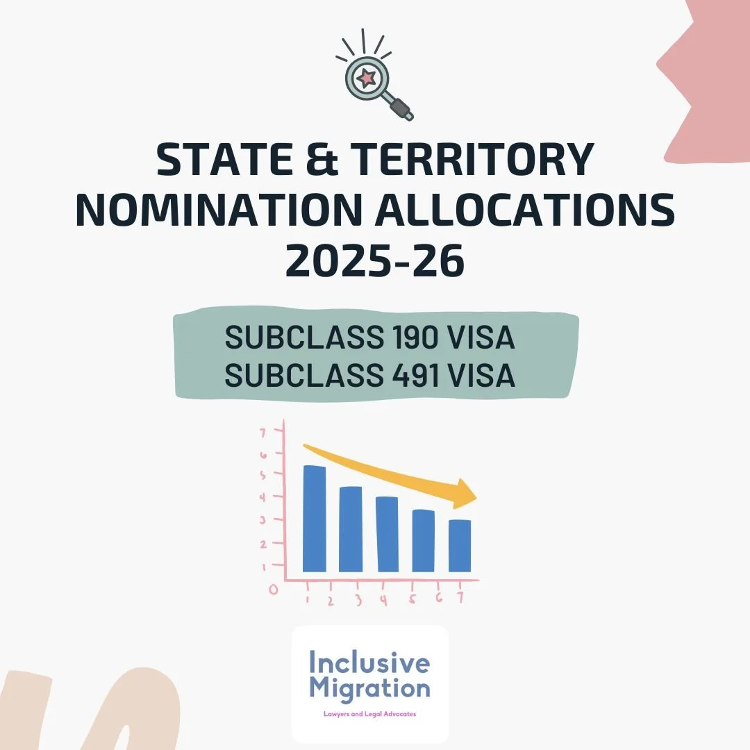 State &amp; Territory Nomination Allocations 2025-26: Subclass 190 visa &amp; Subclass 491 visa