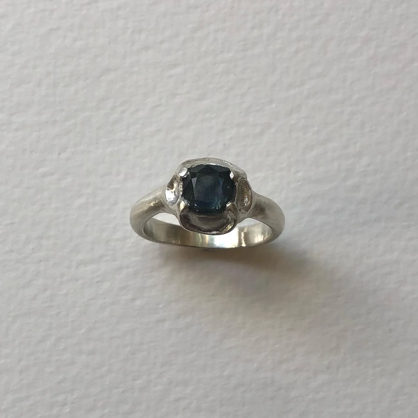 Blue Sapphire and White Gold