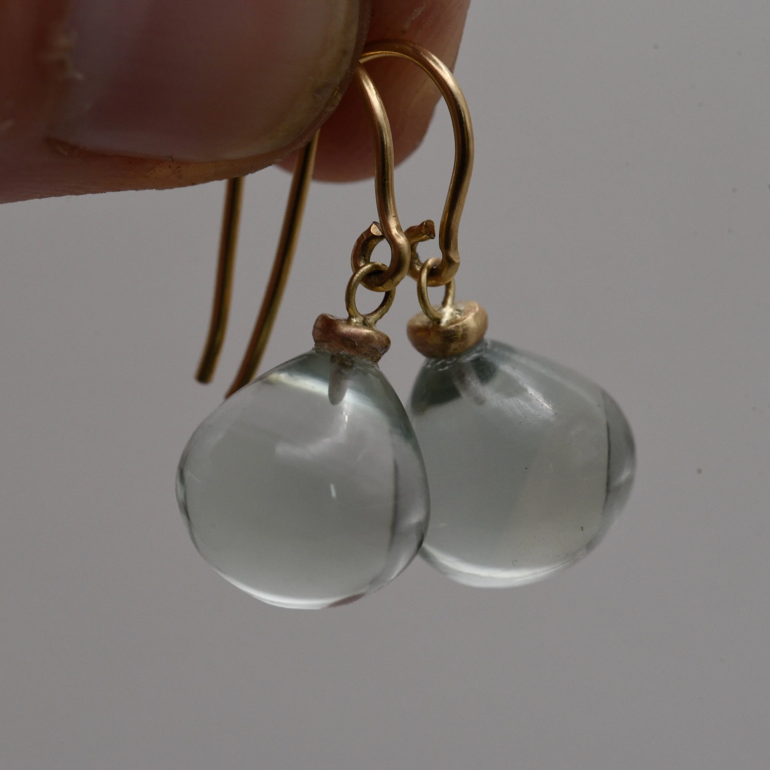 Green Quartz Drop Earrings