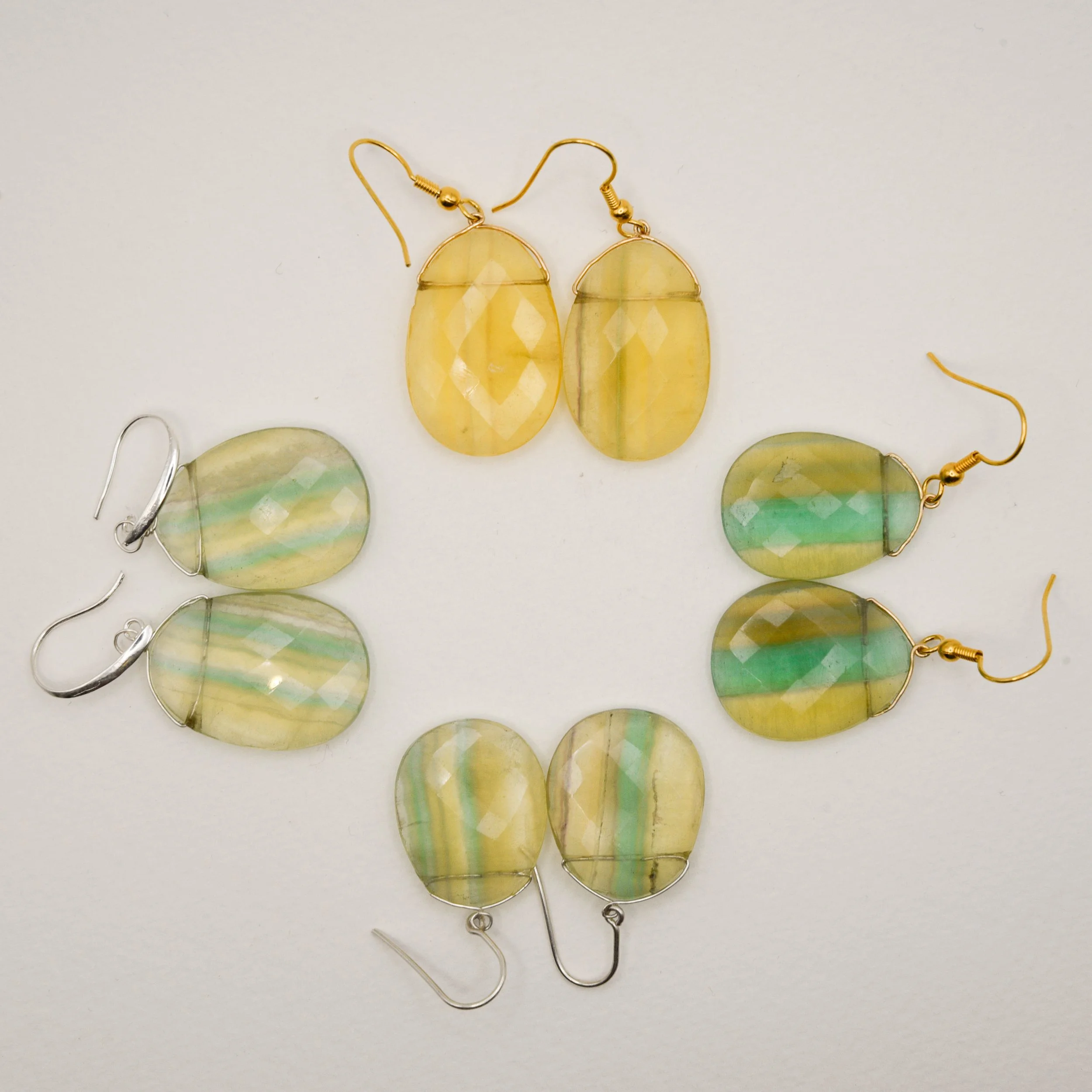 Fluorite Gemstone Earrings