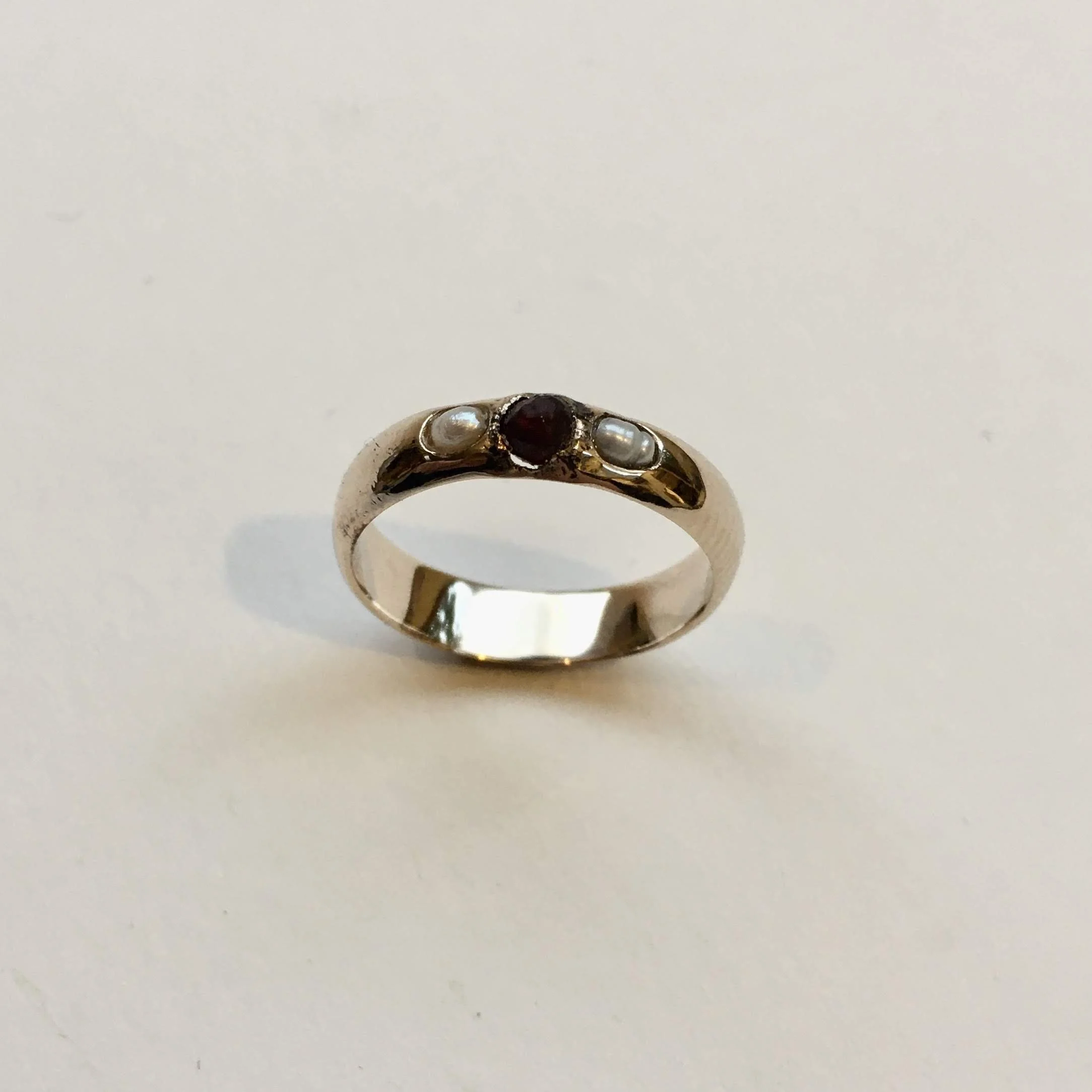 Pearl, Mudlarked Garnet and Gold