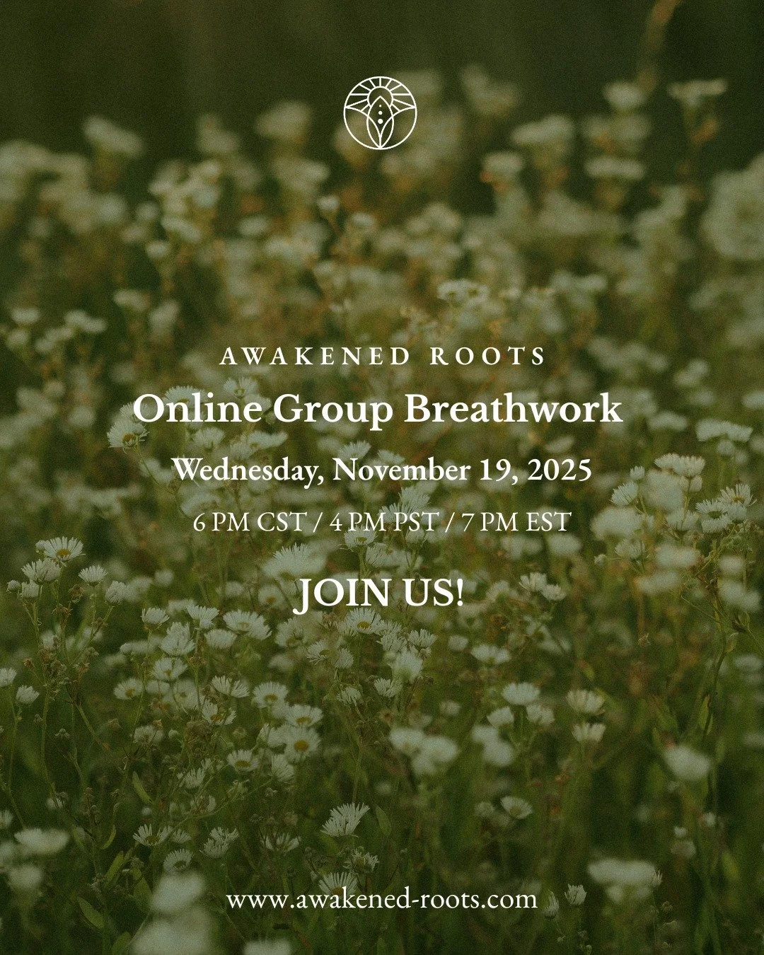 Looking for a little space to breathe and recenter?

Join us this Wednesday for guided group breathwork&mdash;90 minutes to release stress, reconnect with your body, and breathe easier.

Whether you're new or an experienced breather, all you need is 