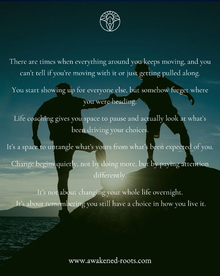 Sometimes life gets so full that your own voice becomes the quietest one in the room.

You're showing up for everyone else&mdash;but when's the last time you checked in with what you actually want?

Life coaching isn't about fixing what's broken. It'