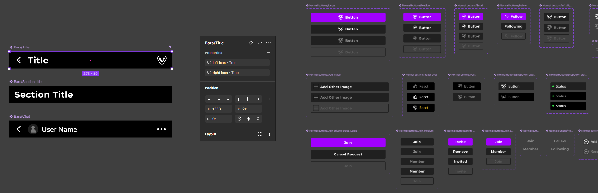 figma component properties, with variants