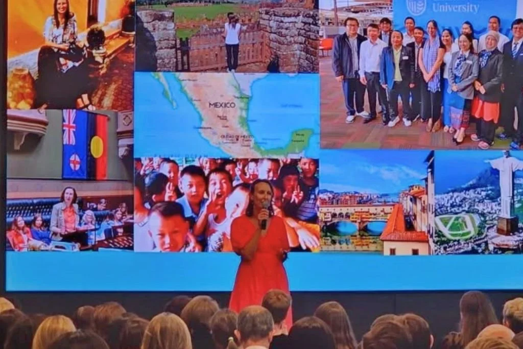 Kristie Ivone giving a pitch at the Tomorrow Makers showcase