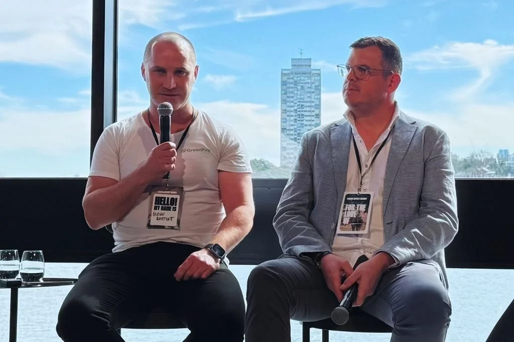 Glenn Bartlett from GreenPay speaking at the Global Impact Summit 2026