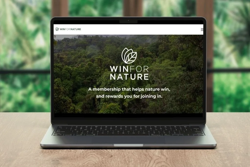Win For Nature's website on a laptop