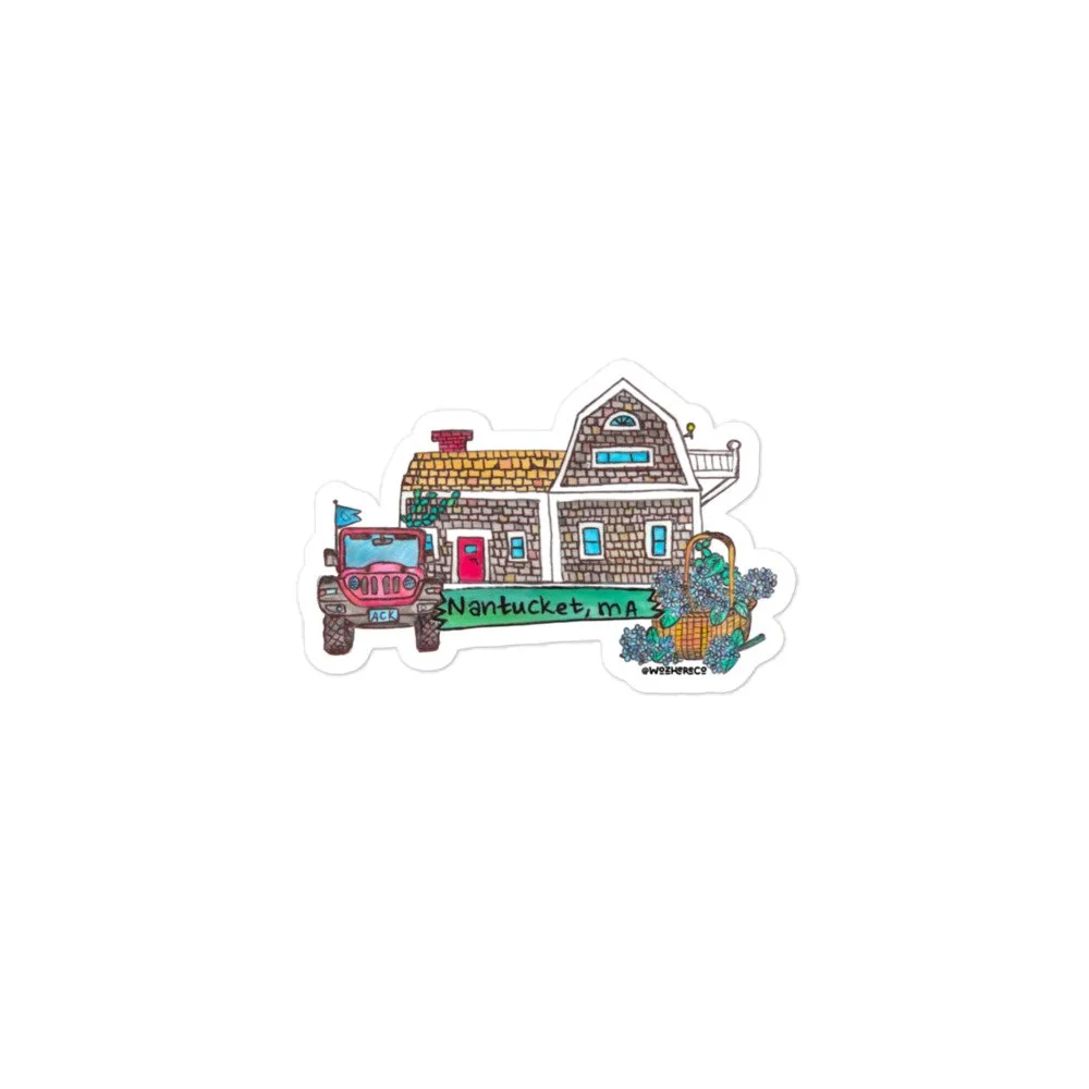 Coastal Nantucket sticker | Nantucket map sticker