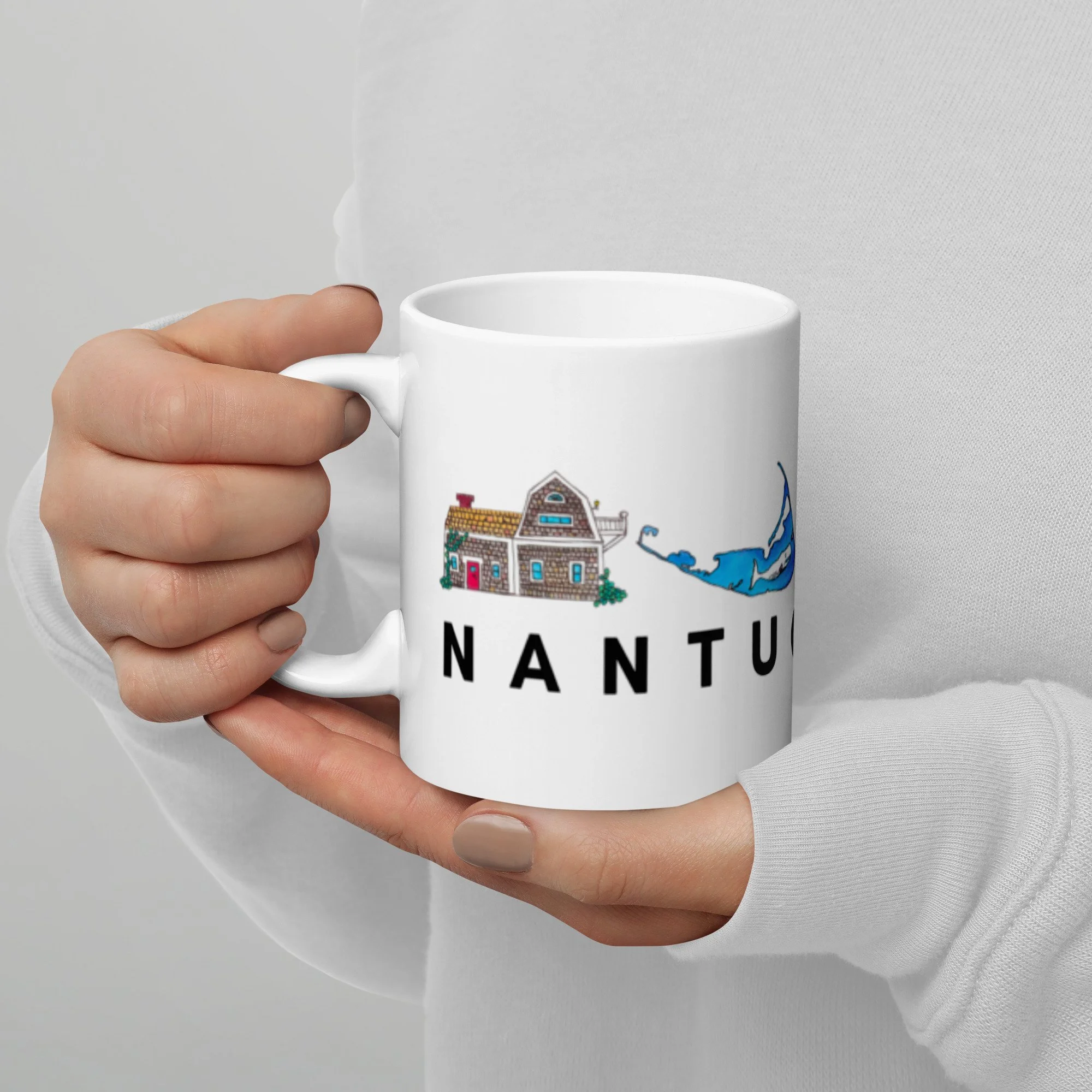 Nantucket ceramic mug | Handmade ceramic Nantucket coffee mug