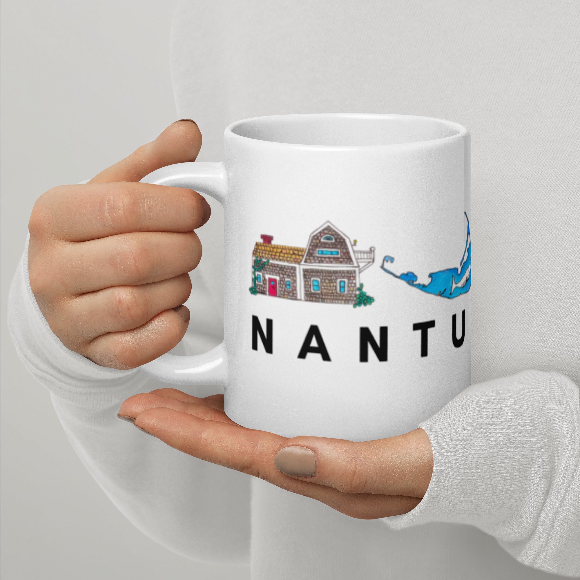Nantucket pottery mug | Nantucket lighthouse ceramic coffee mug