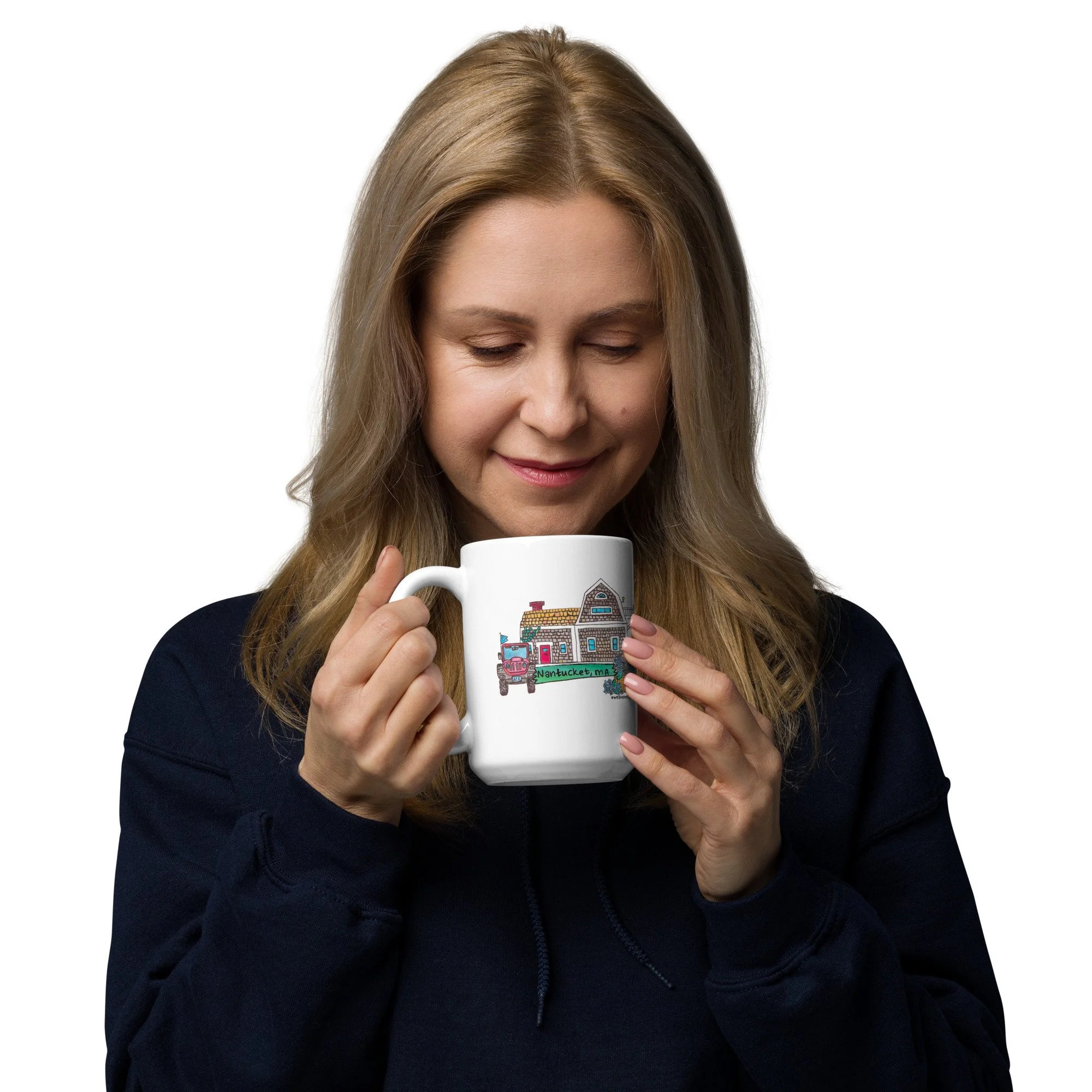White coffee mug ACK | Handmade Nantucket coffee mug ceramic white