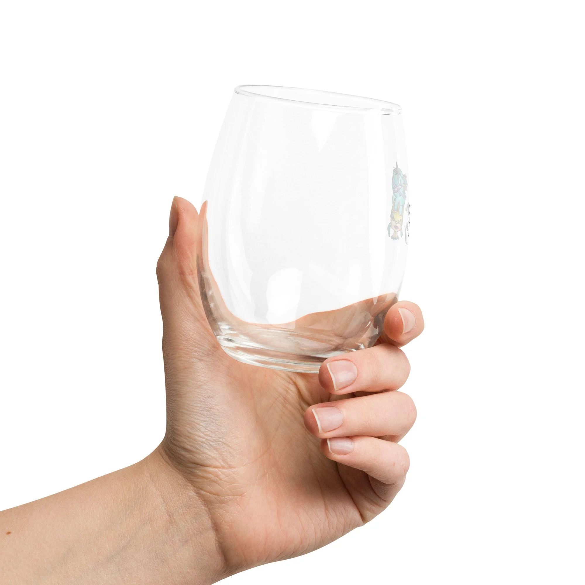 unique Charlotte NC souvenir wine glass | Queen City Charlotte stemless wine glass with hand-drawn watercolor design