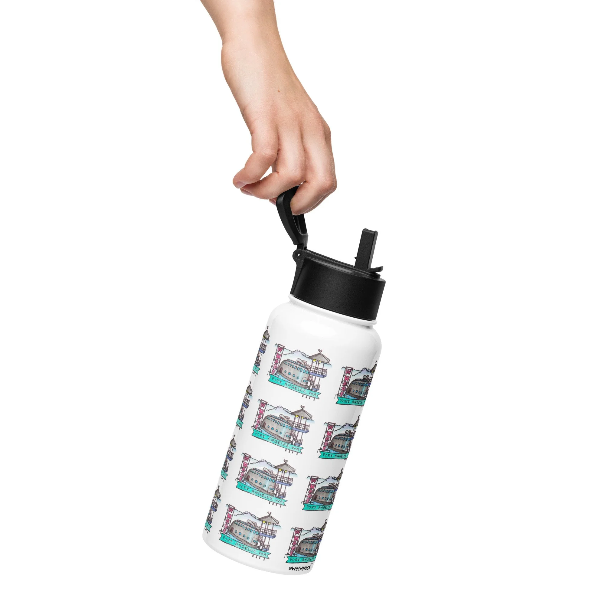 Black Ball Ferry design bottle | port angeles water bottle