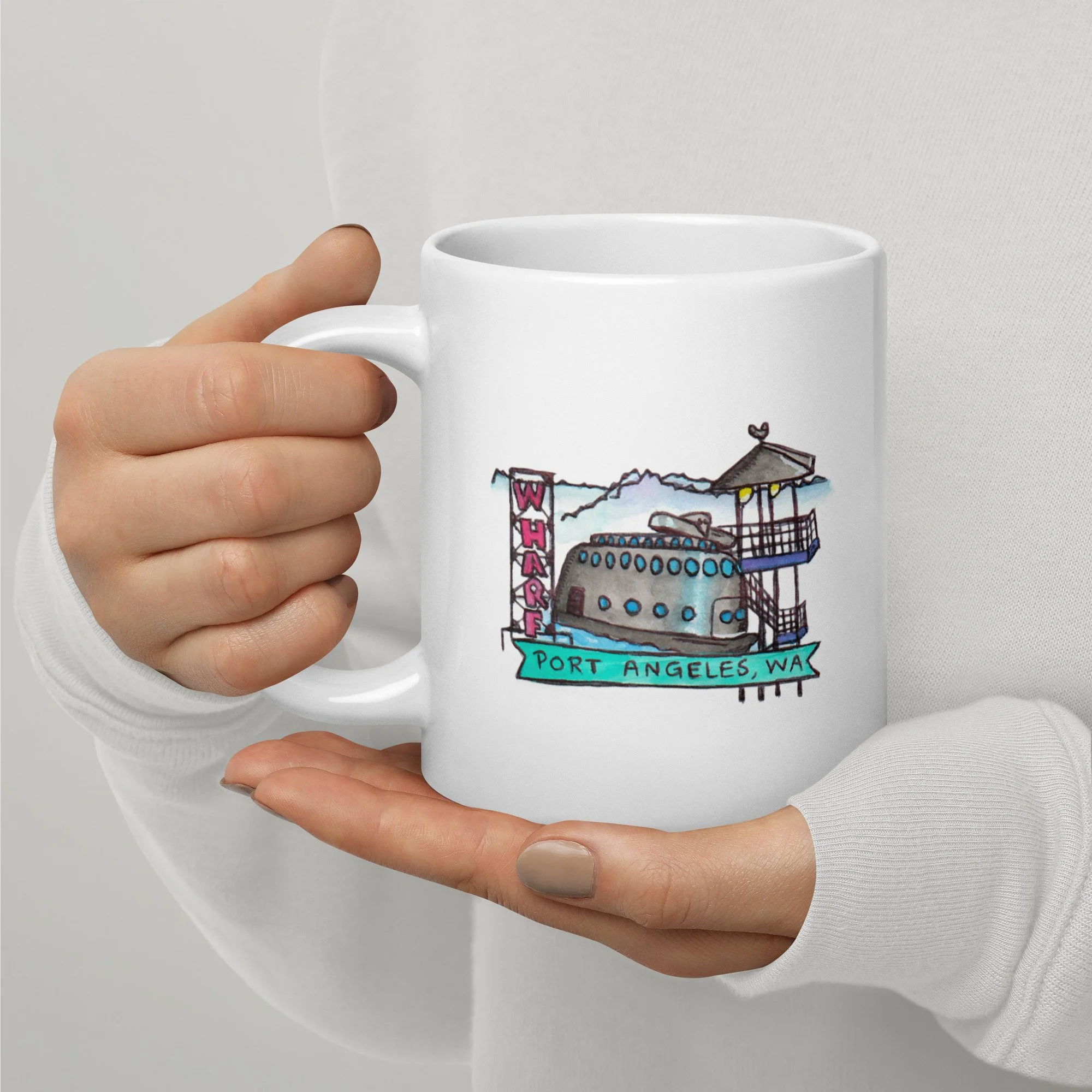 glossy ceramic mug | mountain design coffee mug
