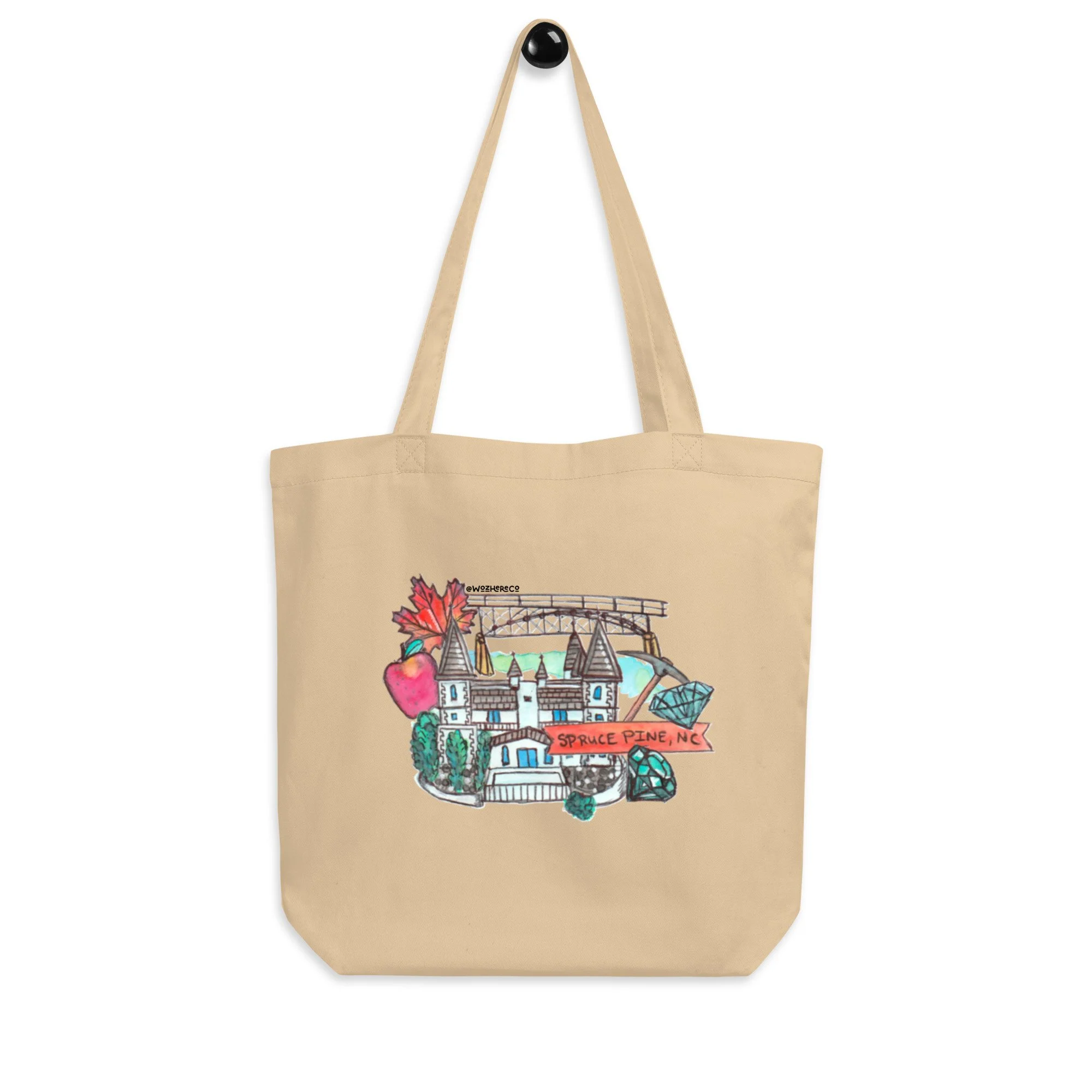 Spruce Pine Footbridge design, North Carolina souvenir bag