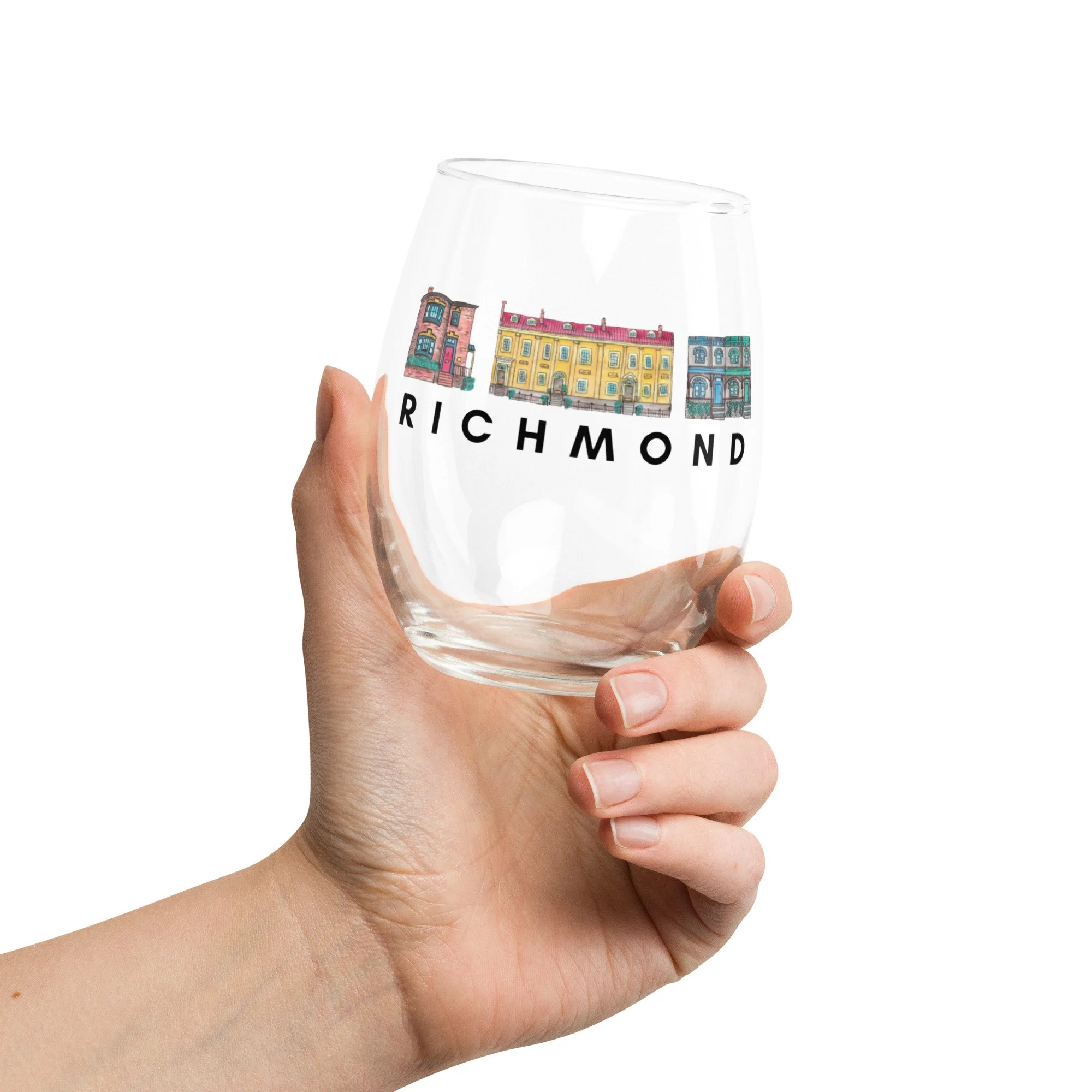 Historic Church Hill Richmond Stemless Wine Glass
