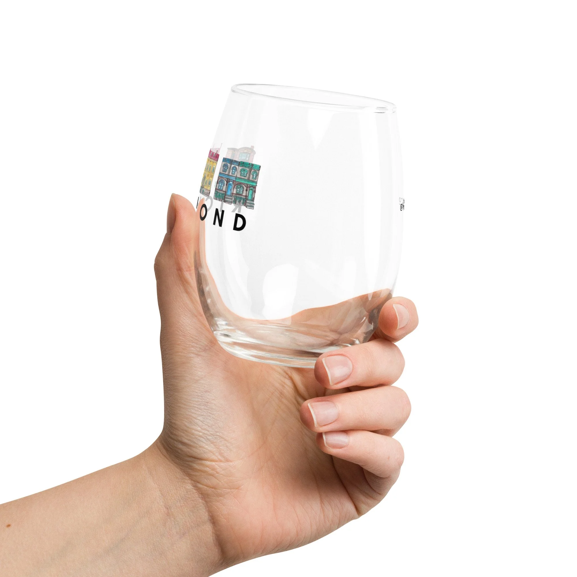 RVA housewarming gifts  |  watercolor stemless wine glass